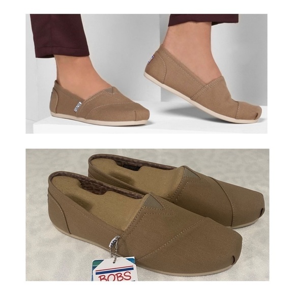 Skechers Women  BOBS Plush-Peace & Love Ballet Flat Taupe Sz 10 NIB Memory Foam - Picture 1 of 11